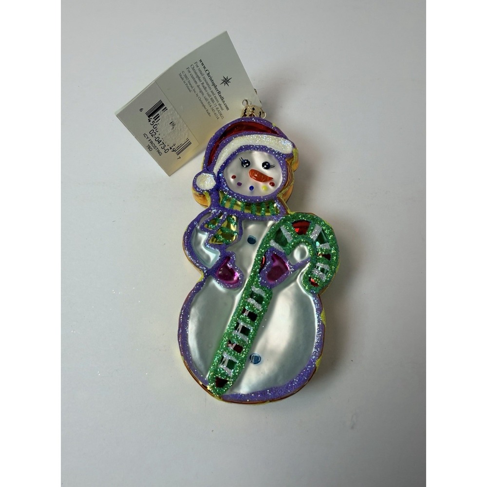 Christopher Radko Christmas‎ Ornament Icy Frosting 02-0473-0 Snowman Cookie